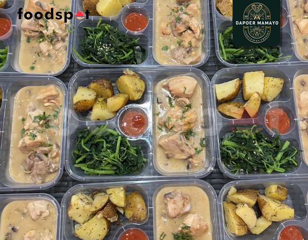 Chicken with Mushroom Sauce Complete with Spinach